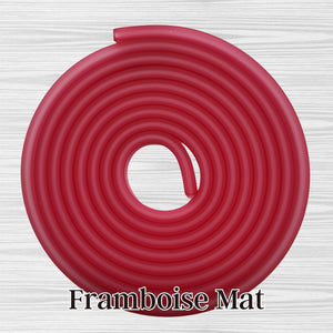 10- Tube Gummy, creux, en silicone, Framboise mat