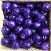 1012 - Glitter violet- Perles Polaris rondes 10mm