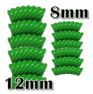 13- Tube courbe torsadé vert pomme 8mm/12MM