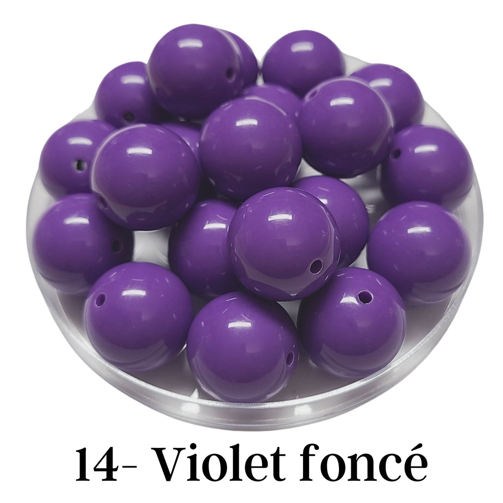 14 - Boules acryliques brillantes Violet foncé 20MM