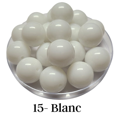 15 - Boules acryliques brillantes Blanc 20MM