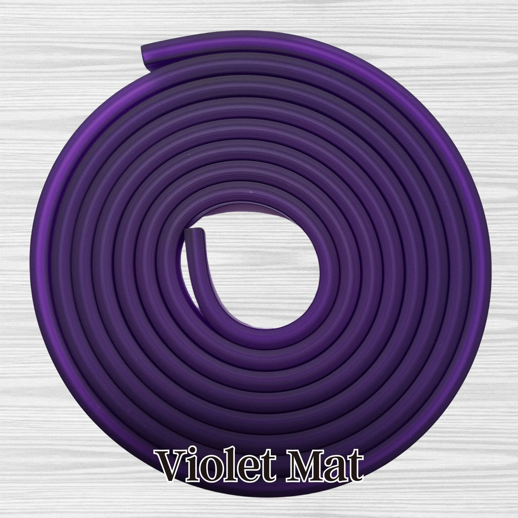 16- Tube Gummy, creux, en silicone, Violet mat