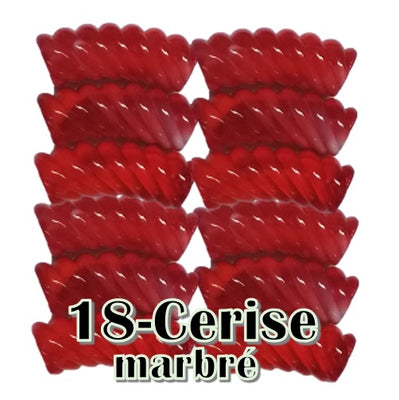 18- Tube courbe torsadé cerise marbré 8mm/12MM