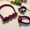 1007- Glitter fuchsia - Perles Polaris rondes 10mm