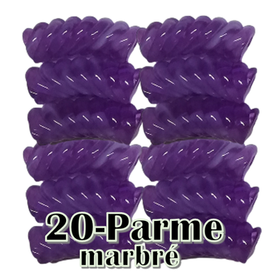 20- Tube courbe torsadé parme marbré 8mm/12MM