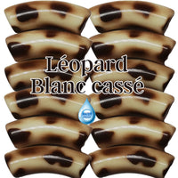 272-Tubes incurvés Léopards Blanc cassé 12MM