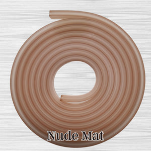 27- Tube Gummy, creux, en silicone, Nude mat