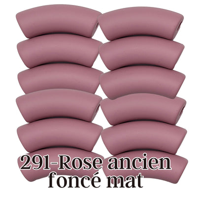 291 - Tubes incurvés Rose ancien foncé mat 12MM