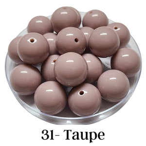 31 - Boules acryliques brillantes Taupe 20MM