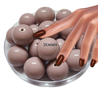 31 - Boules acryliques brillantes Taupe 20MM