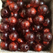 1005- Glitter burgundy - Perles Polaris rondes 10mm