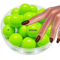 58 - Boules acryliques brillantes Néon vert anis 20MM