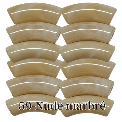 59 - Tubes incurvés Nude marbré 12MM