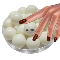 5 - Boules acryliques brillantes Blanc cassé 20MM