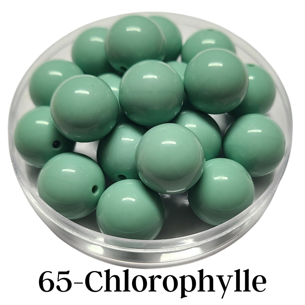 65 - Boules acryliques brillantes Chlorophylle 20MM