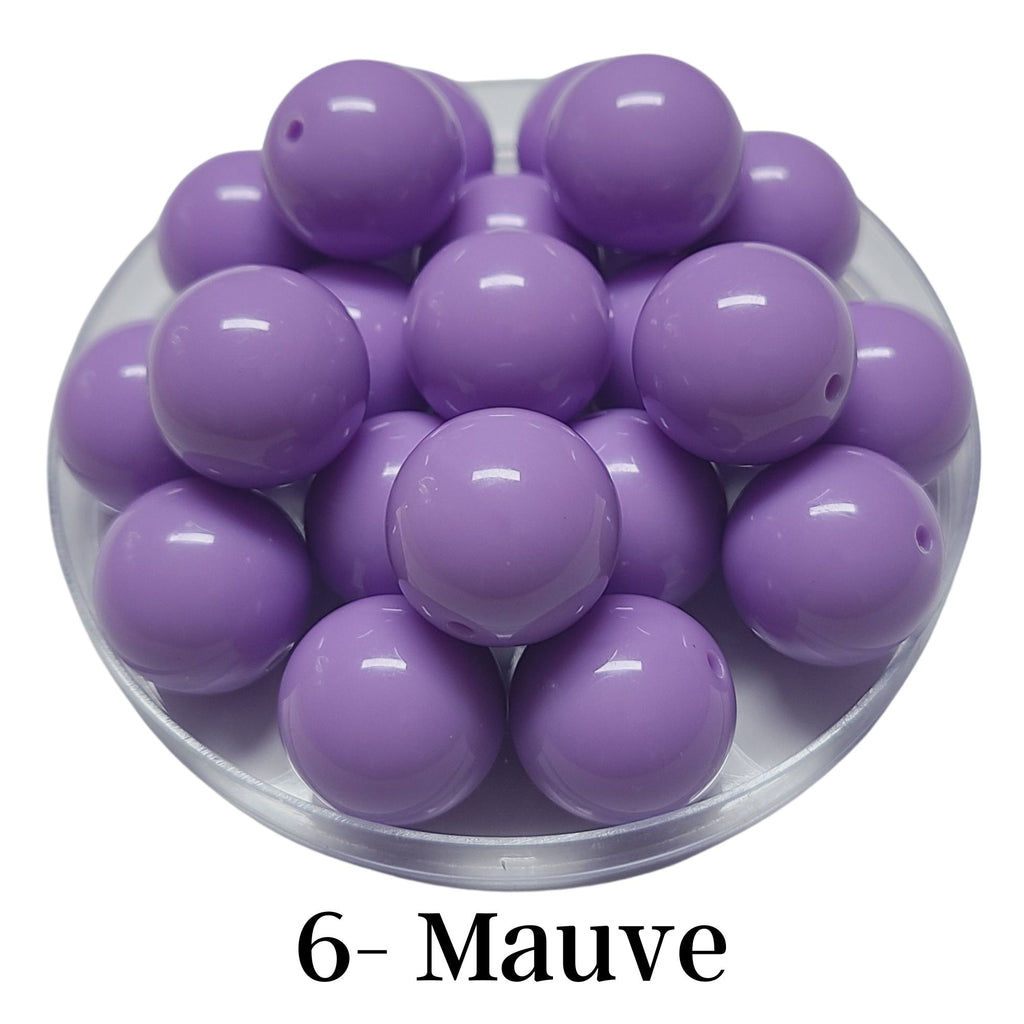 6 - Boules acryliques brillantes Mauve 20MM