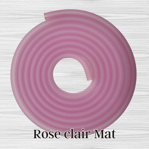 6- Tube Gummy, creux, en silicone, Rose clair mat