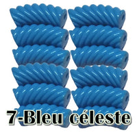 7- Tube courbe torsadé bleu céleste 8mm/12MM