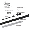 KIT bague silicone collection Waves - Noir/cristal #13