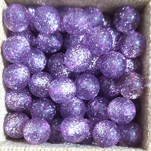 1009 - Glitter lilas - Perles Polaris rondes 10mm