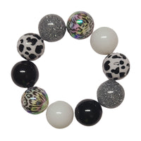 12 - Boules acryliques brillantes Noir 20MM