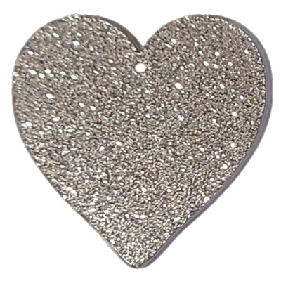 Pendentif cœur en résine - Glitter argent