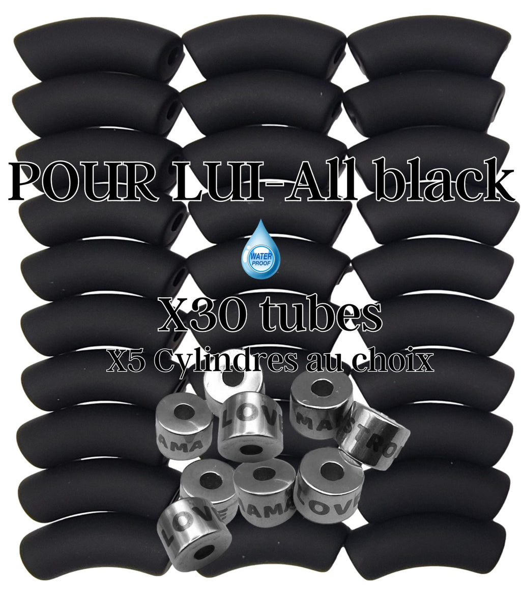 Camaieu 63- Lot mixte tubes incurvés 12MM, et 5 cylindres - POUR LUI All black