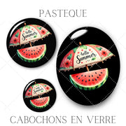 Cabochons en verre Pastèque -Réf CAB10