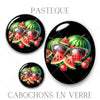 Cabochons en verre Pastèque -Réf CAB11