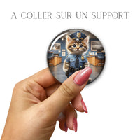 Cabochons en verre Police cat -Réf CAB19