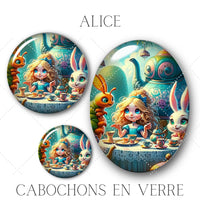 Cabochons en verre Alice -Réf CAB2