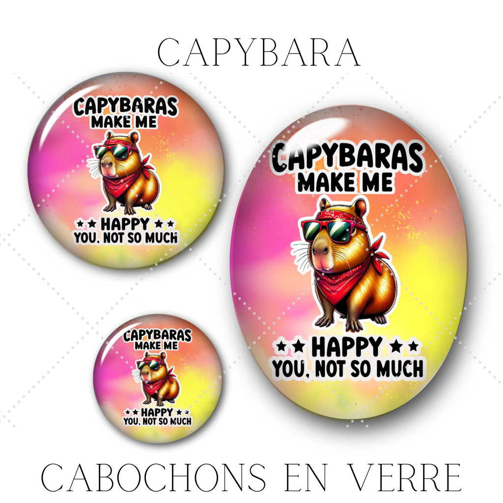 Cabochons en verre Capybara -Réf CAB35