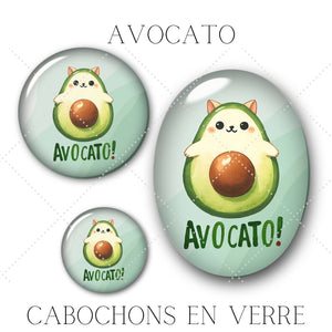 Cabochons en verre Avocato -Réf CAB37