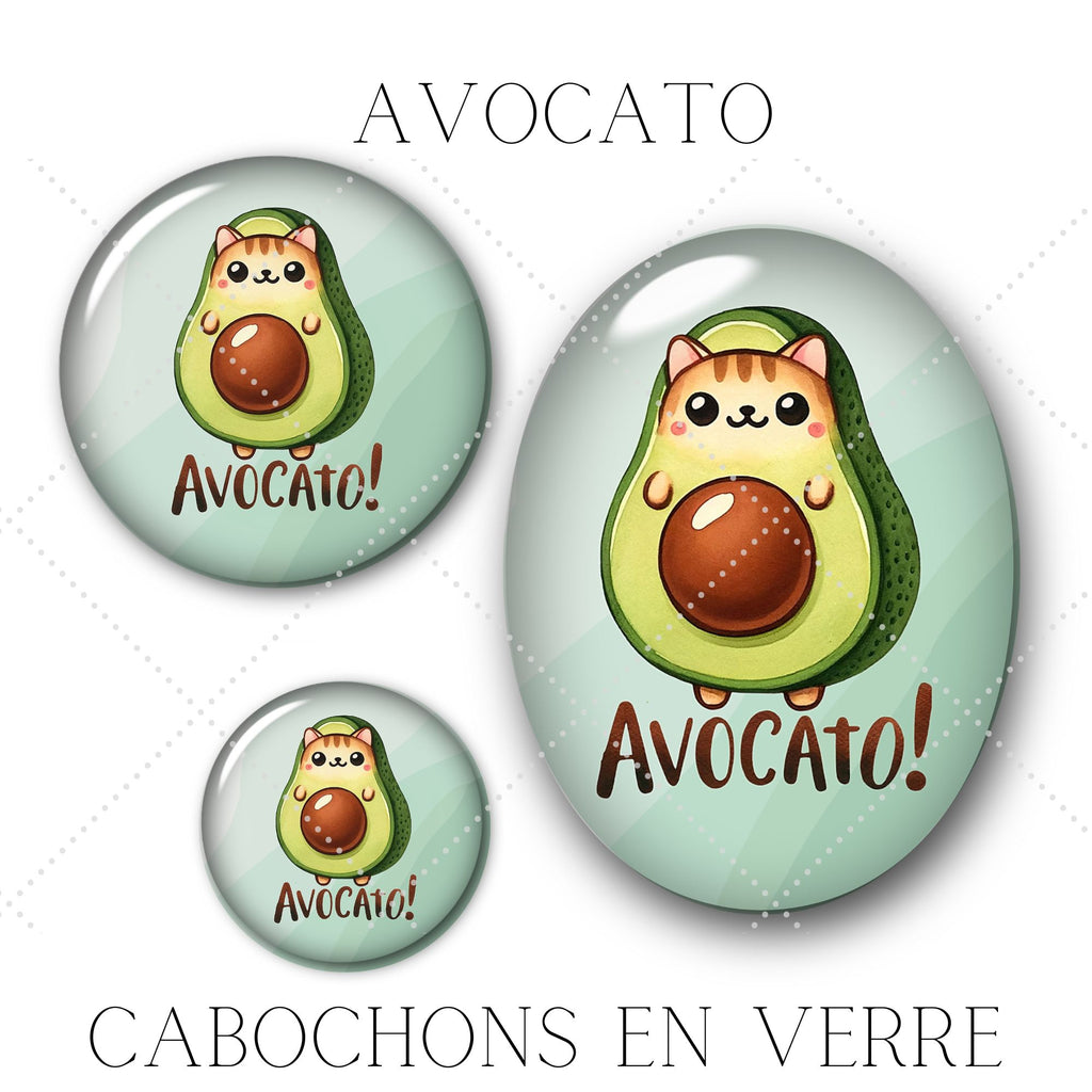 Cabochons en verre Avocato -Réf CAB38