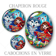 Cabochons en verre Chaperon rouge -Réf CAB3