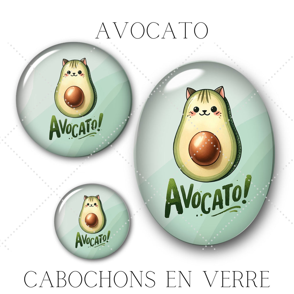 Cabochons en verre Avocato -Réf CAB40