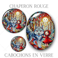 Cabochons en verre Chaperon rouge -Réf CAB4