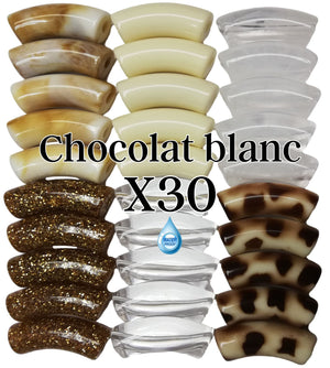 Camaieu 47- Lot mixte tubes incurvés Chocolat blanc 12MM