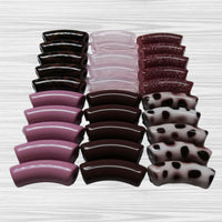 Camaieu 26- Lot mixte tubes incurvés Choco/framboise 12MM