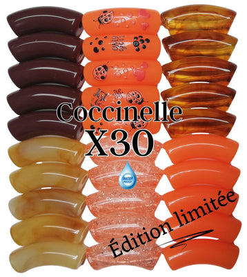 Camaieu 35- Lot mixte tubes incurvés Coccinelle 12MM