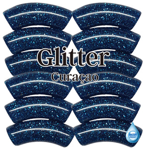 314- Tubes incurvés Glitter Curaçao 12MM