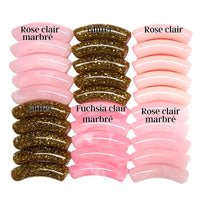 Camaieu 81 - Lot mixte tubes incurvés Dragée rose 8MM