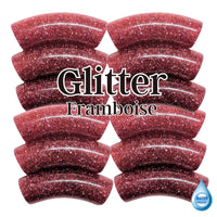 265- Tubes incurvés Glitter framboise 12MM