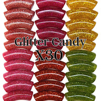 Camaieu 84- Lot mixte tubes incurvés Glitter candy 12MM