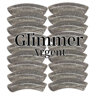 280- Tubes incurvés Glimmer argent 8MM