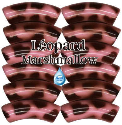 269-Tubes incurvés Léopards Marshmallow 12MM