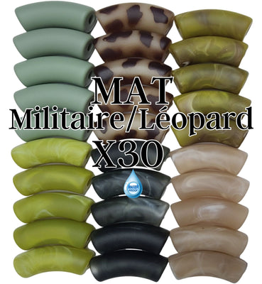 Camaieu 69- Lot mixte tubes incurvés militaire/léopard MAT 12MM