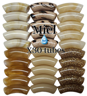 Camaieu 68- Lot mixte tubes incurvés Miel 12MM