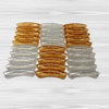 Camaieu 52- Lot mixte tubes incurvés Glimmer Silver/Gold 8MM