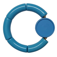 25MM- Support base cabochon double face, bleu céleste